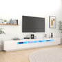 Voir la diapositive 1 : VIDAXL Meuble TV avec lumieres LED Blanc brillant 300x35x40 cm