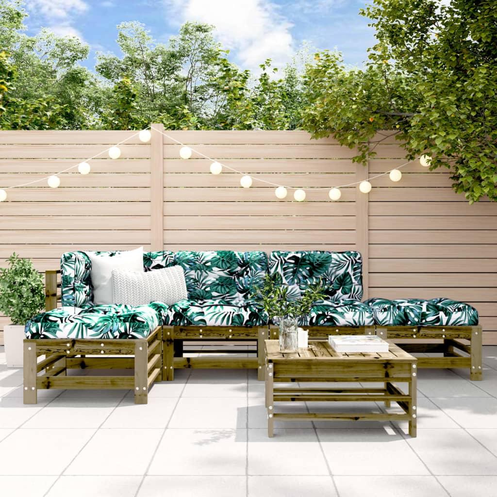 VIDAXL Salon de jardin 6 pcs bois de pin impregne