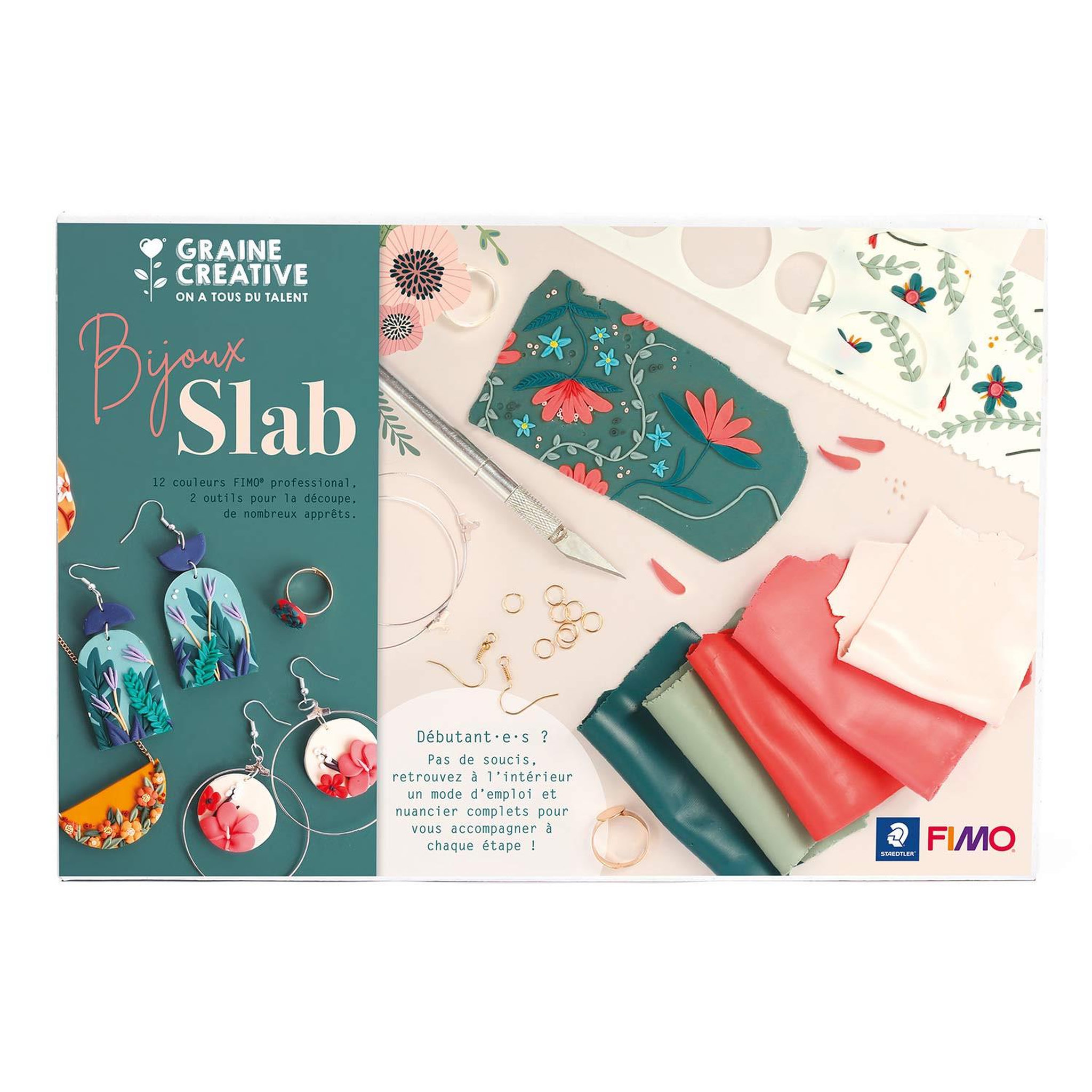 Voir la diapositive 1 : Staedtler Coffret bijoux en pâte polymère - technique du Slab