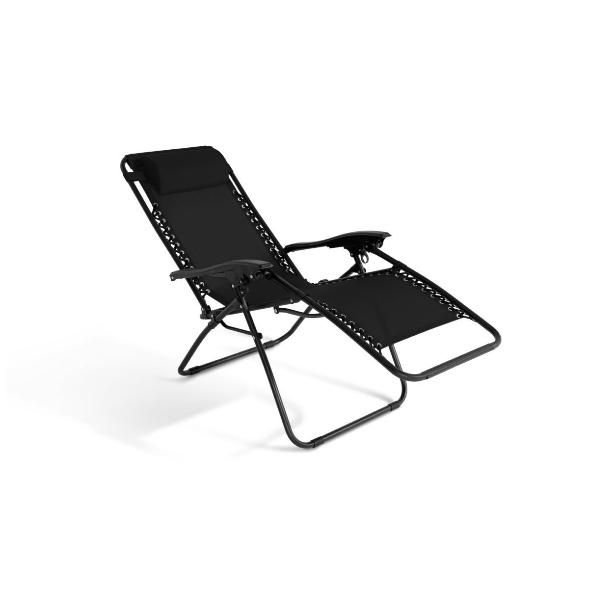 Inkazen Lot de 2 fauteuils de jardin relax noir