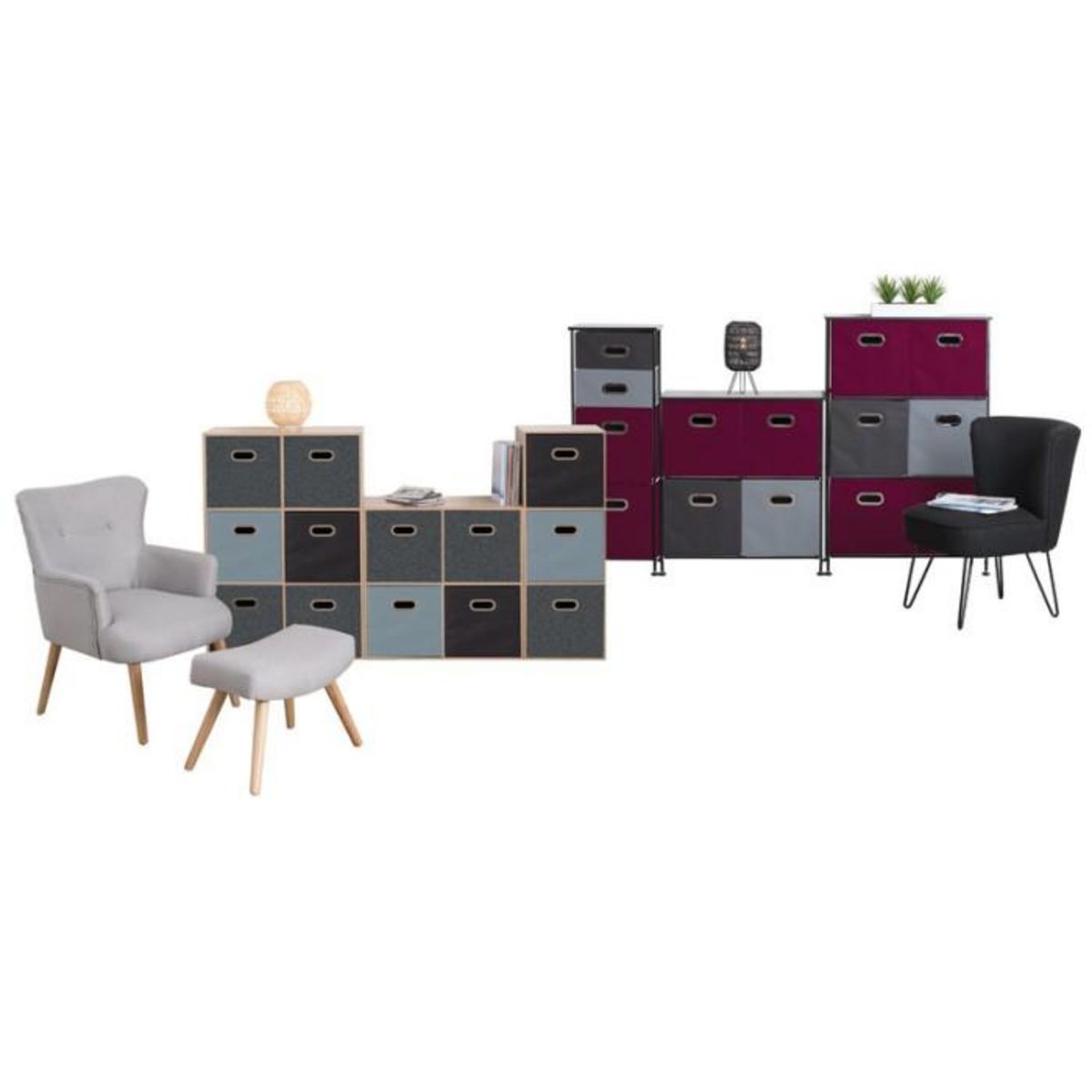 ATMOSPHERA Etagère rectangulaire 4 cases Mix