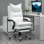 Voir la diapositive 2 : VINSETTO Fauteuil de bureau direction hauteur réglable dossier inclinable repose-pied intégré revêtement synthétique blanc