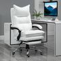 Voir la diapositive 2 : VINSETTO Fauteuil de bureau direction hauteur réglable dossier inclinable repose-pied intégré revêtement synthétique blanc