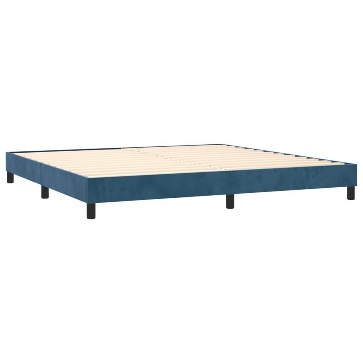 VIDAXL Sommier a lattes de lit et matelas Bleu fonce 200x200cm Velours