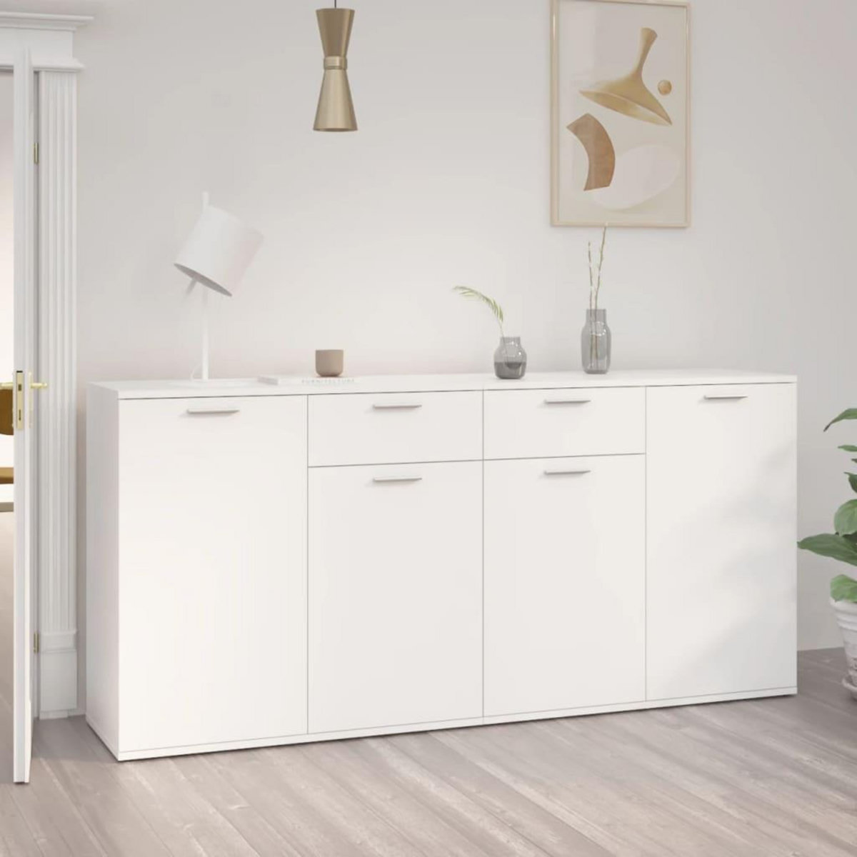 VIDAXL Buffet Blanc 160x36x75 cm Bois d'ingenierie
