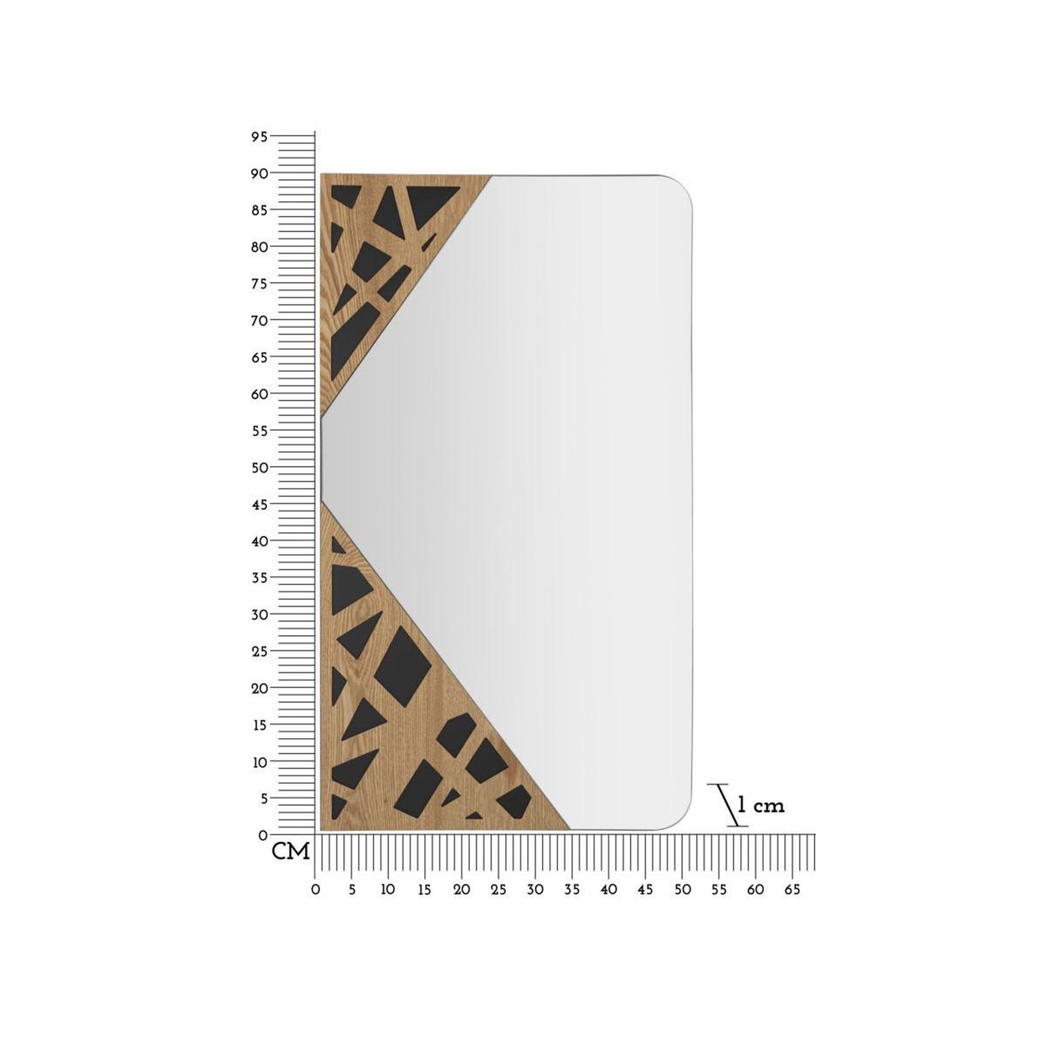 Voir la diapositive 6 : Paris Prix Miroir mural déco  angle  90cm naturel & noir