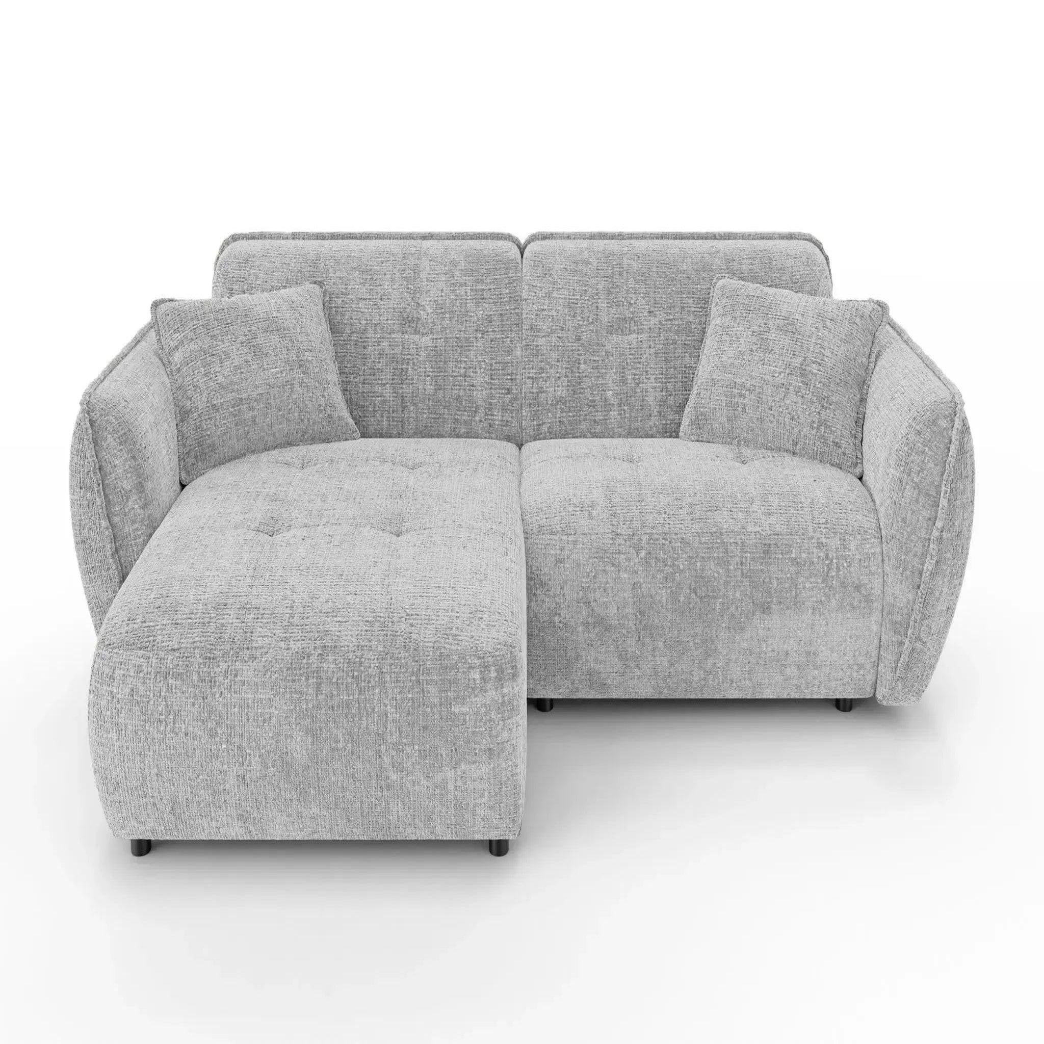 Voir la diapositive 1 : CASANOVA PARIS Mona - canapé d'angle tissu chenille 4 places droit