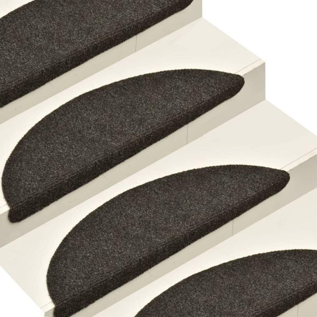 VIDAXL Tapis d'escalier autocollants 15 pcs anthracite 65x21x4 cm