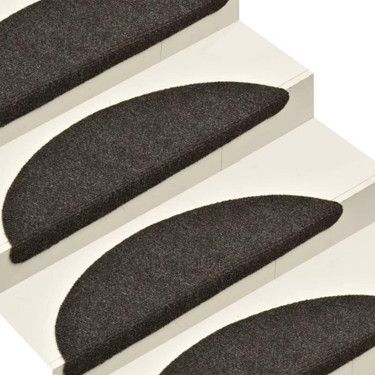 VIDAXL Tapis d'escalier autocollants 15 pcs anthracite 65x21x4 cm