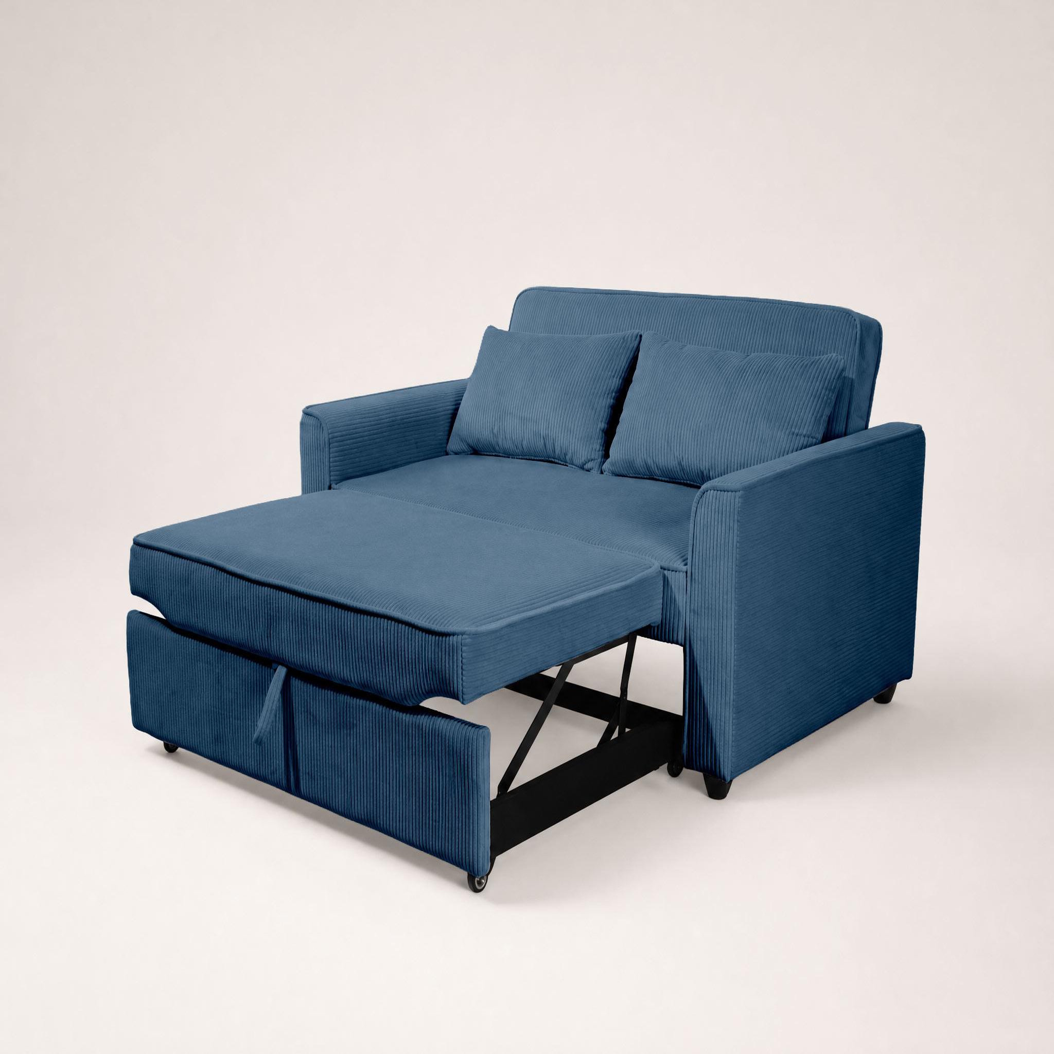 Voir la diapositive 4 : BEST MOBILIER Ernest - canapé droit 2 places convertible en velours côtelé