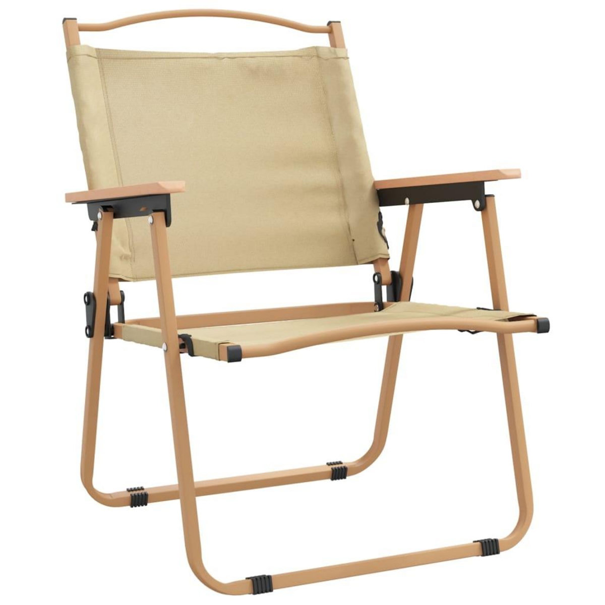 VIDAXL Chaises de camping lot de 2 Beige 54x55x78 cm Tissu Oxford
