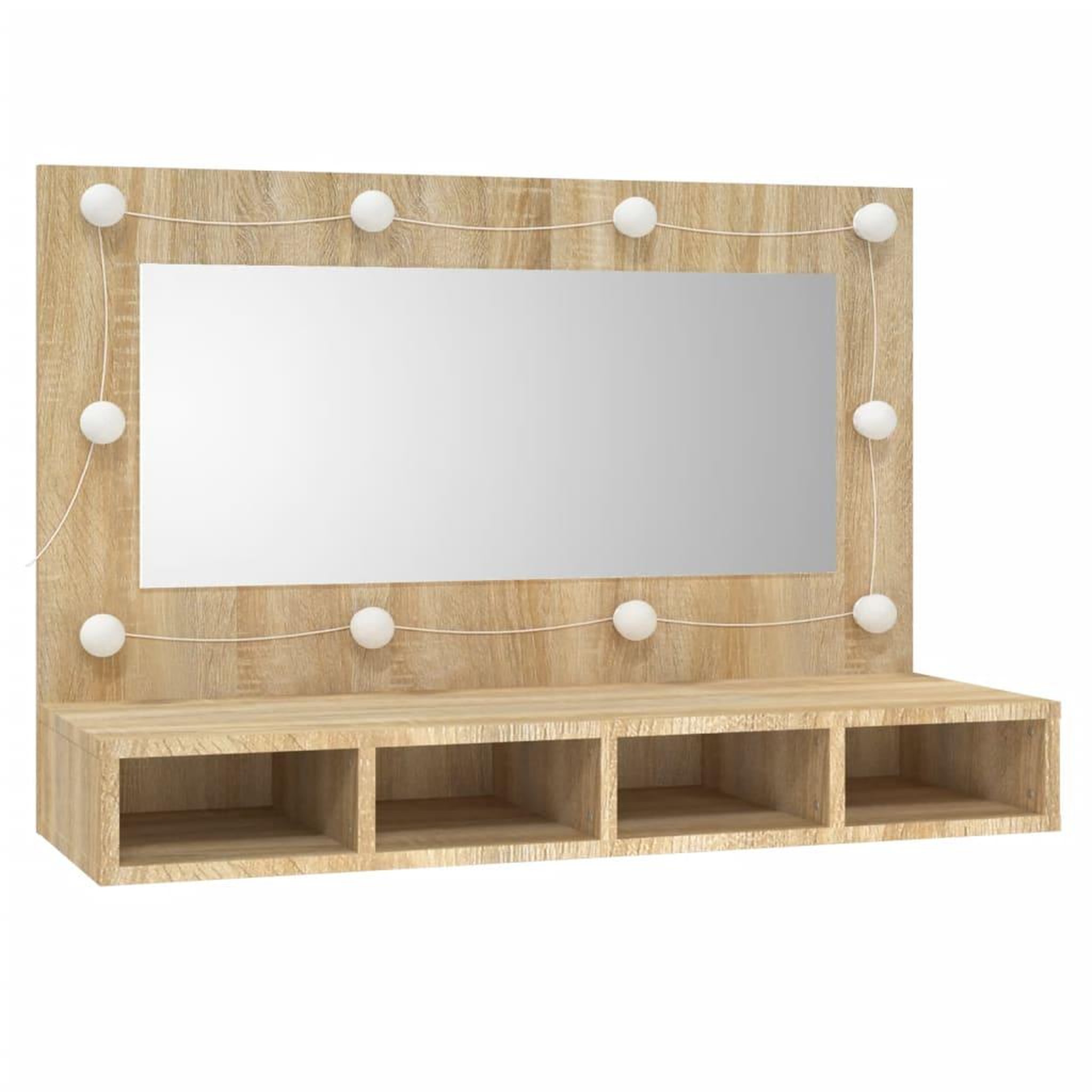 Voir la diapositive 3 : VIDAXL Armoire a miroir avec LED Chene sonoma 90x31,5x62 cm
