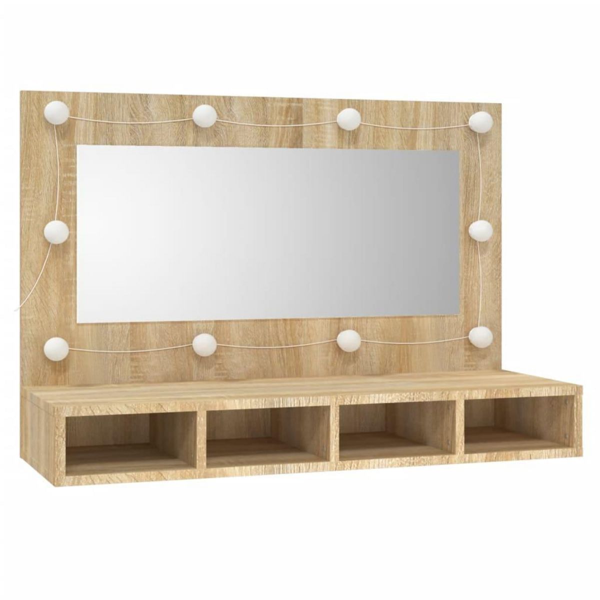 VIDAXL Armoire a miroir avec LED Chene sonoma 90x31,5x62 cm