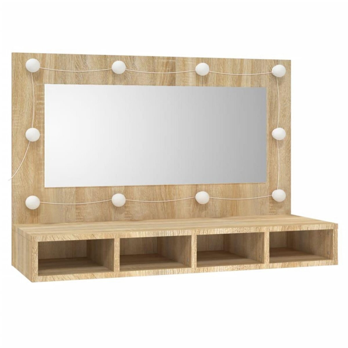 VIDAXL Armoire a miroir avec LED Chene sonoma 90x31,5x62 cm