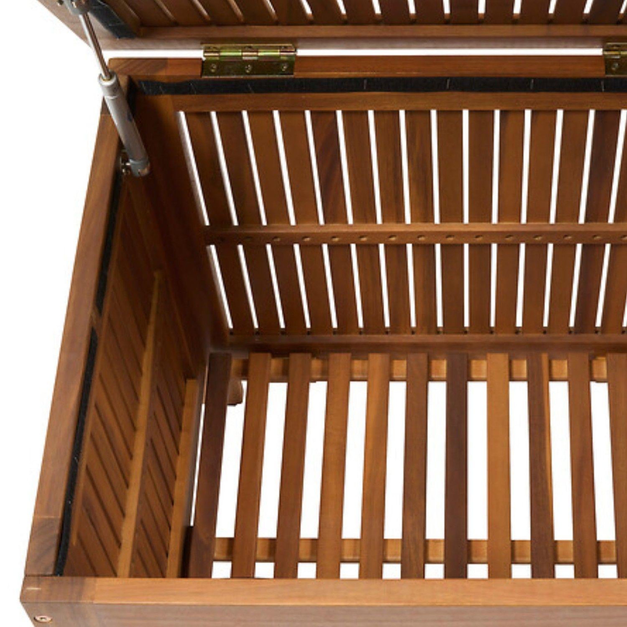 Voir la diapositive 5 : HESPERIDE Coffre de rangement extérieur en acacia lorana - marron