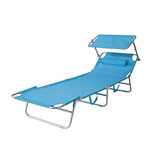 SOBUY SoBuy - Chaise Longue Réglable Pare-Soleil - Fonctionnel - OGS48. Coloris disponibles : Noir, Beige, Bleu, Rouge