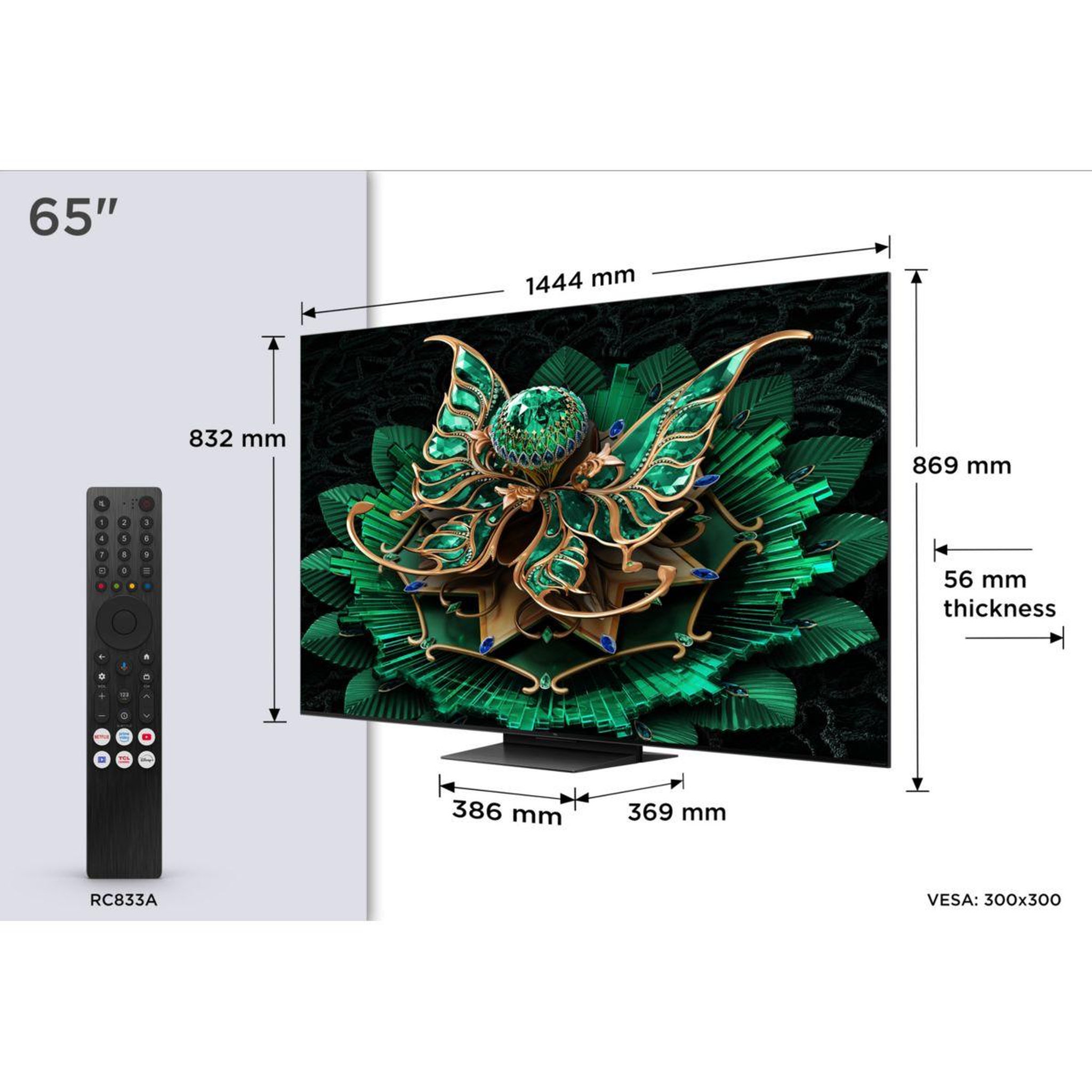 Voir la diapositive 4 : TCL Tv mini led 65c79k (2025) 65  (164 cm) 4k - 144 hz, google tv, système audio bang & olufsen