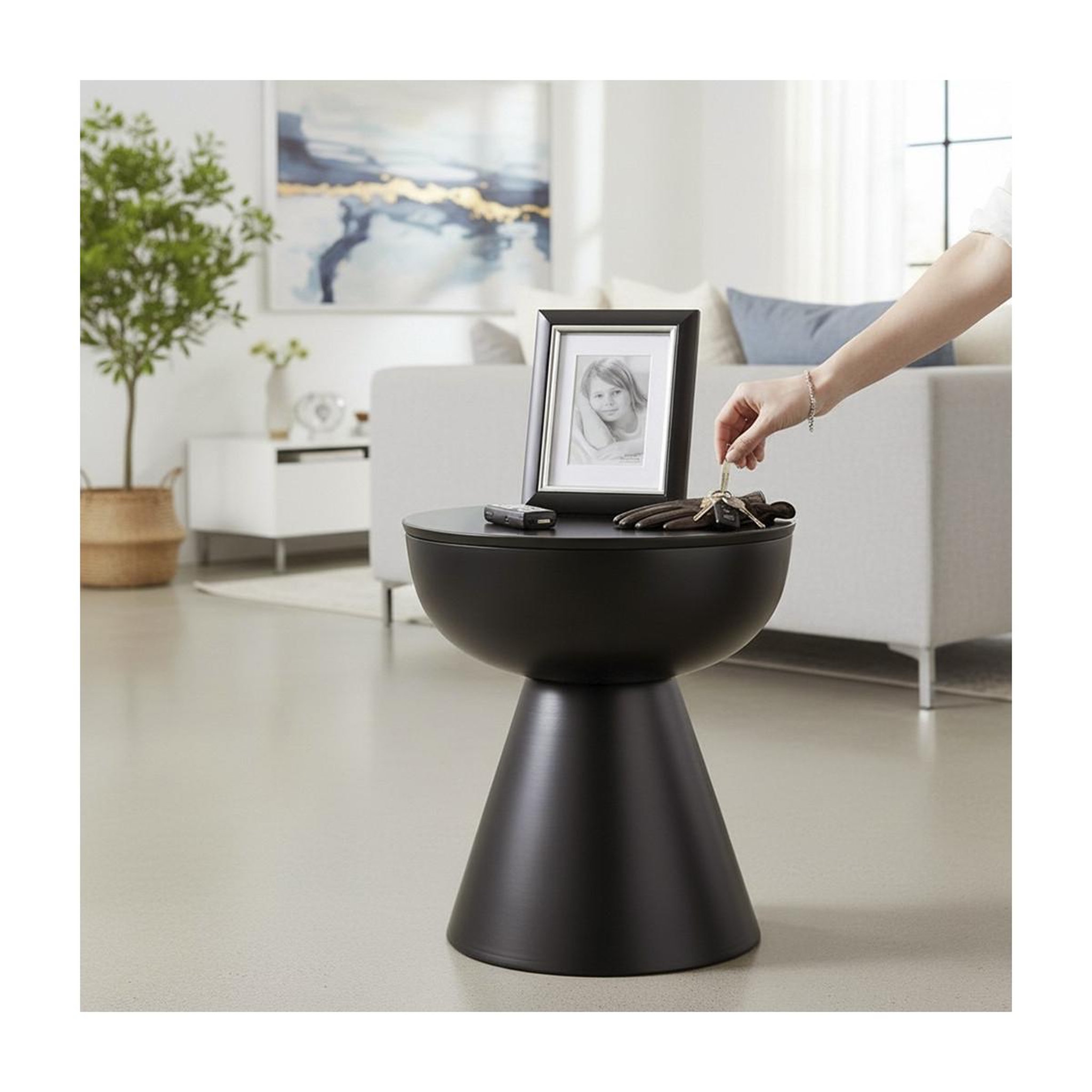 Voir la diapositive 3 : Paris Prix Table d'appoint en métal  merlin  45cm noir
