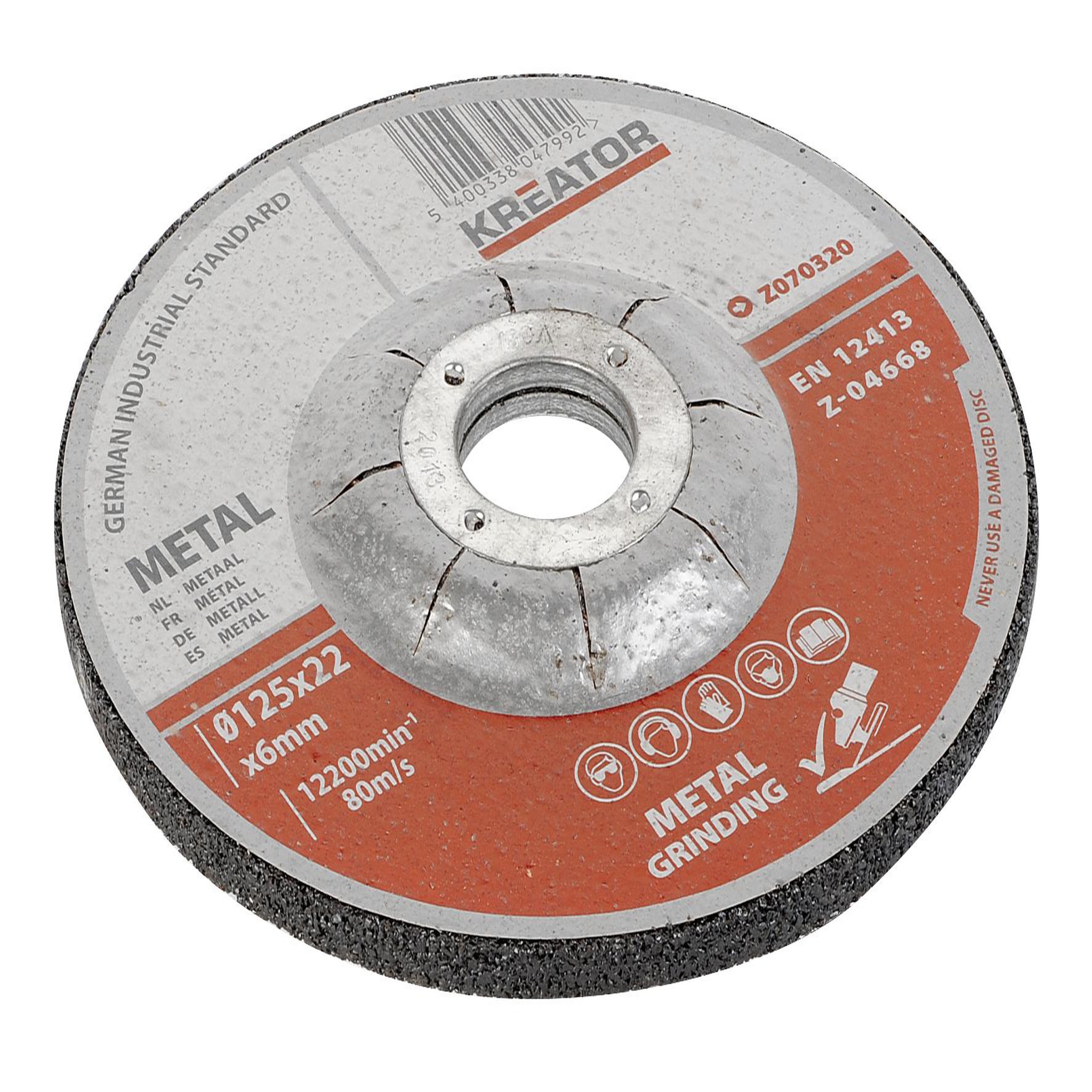 KREATOR Disques à ébarber - métaux - Ø 125 x 6 mm - 3 pièces