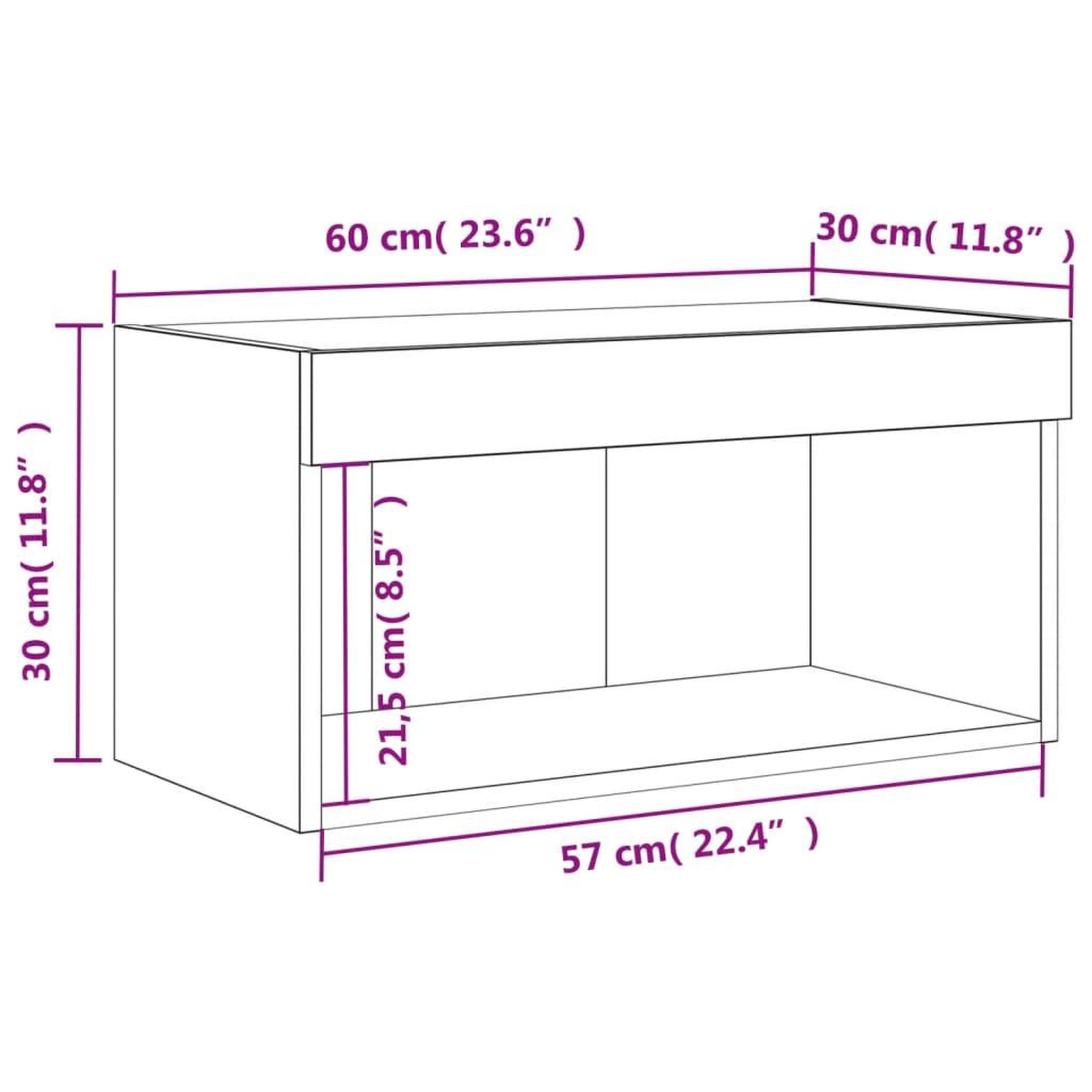 Voir la diapositive 6 : VIDAXL Meuble TV avec lumieres LED blanc 60x30x30 cm