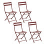 Voir la diapositive 1 : HESPERIDE Lot de 4 chaises de jardin pliables en métal GREENSBORO - Lie de vin