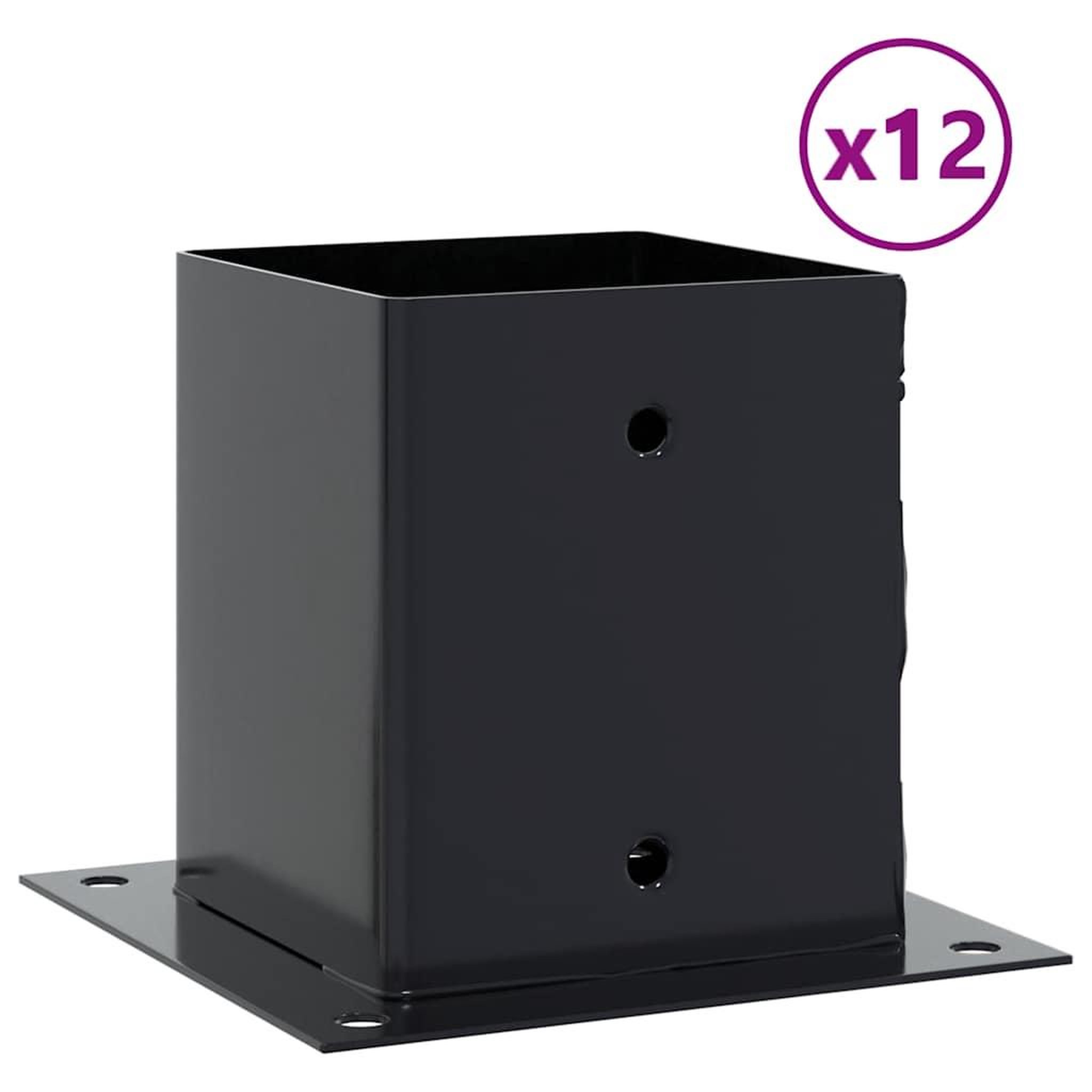 Voir la diapositive 2 : VIDAXL Bases de poteau carrees 12 pcs anthracite 121x121 mm