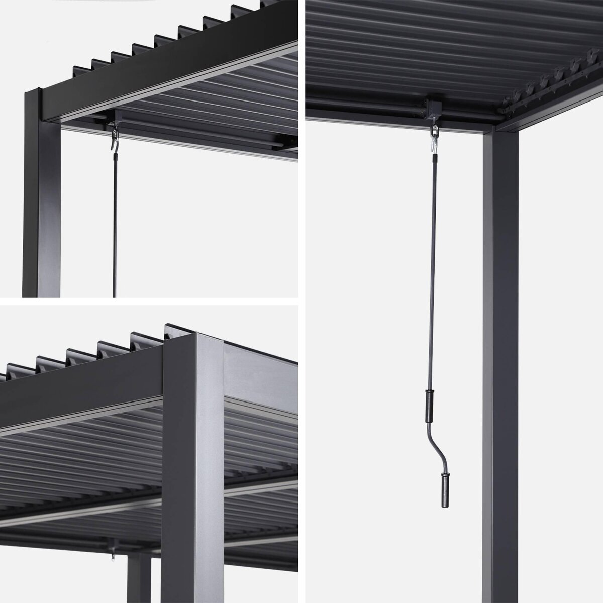 SWEEEK Pergola bioclimatique aluminium et acier lames orientables 6x3m Palace