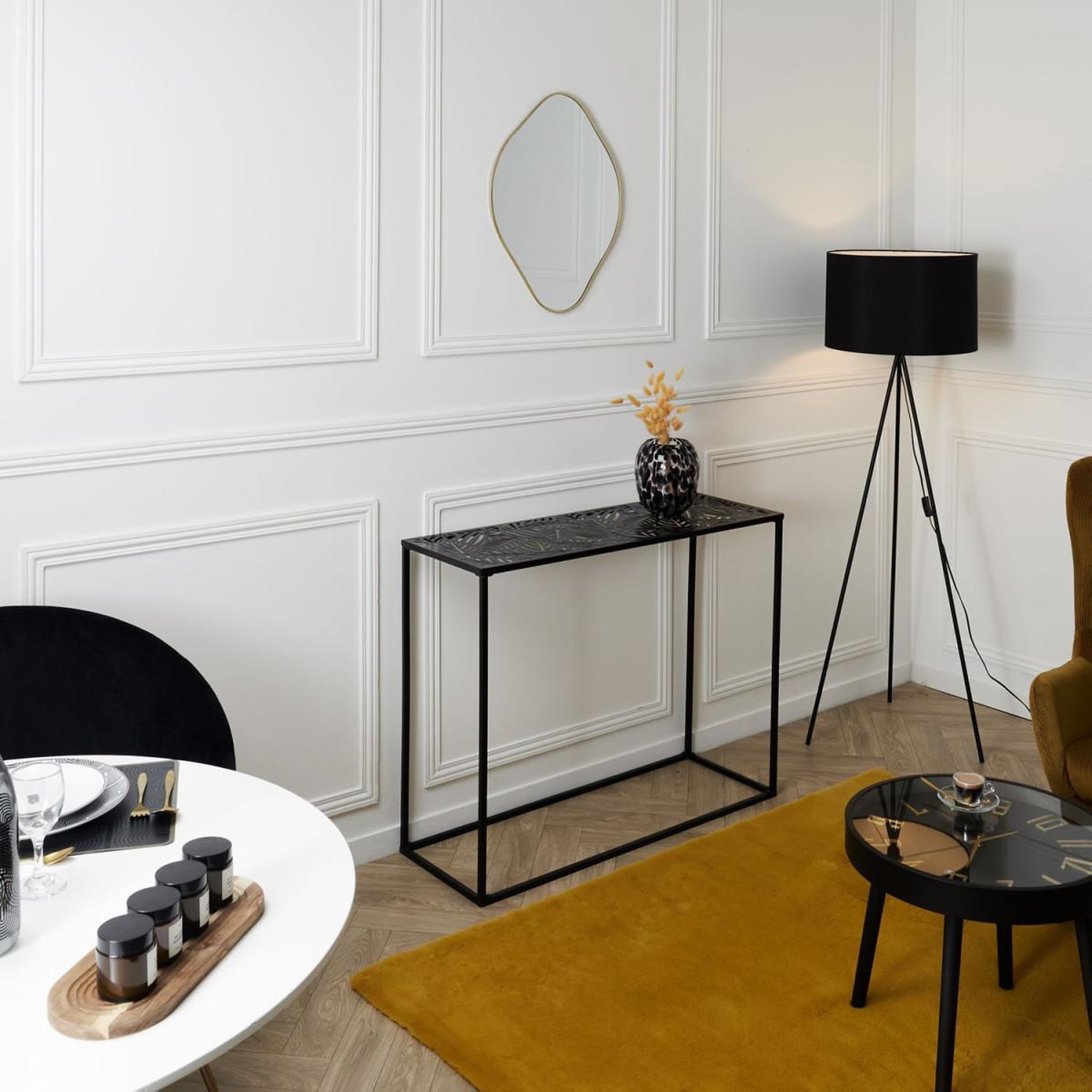 Voir la diapositive 3 : The Home Deco Factory Console design  havana  100cm noir