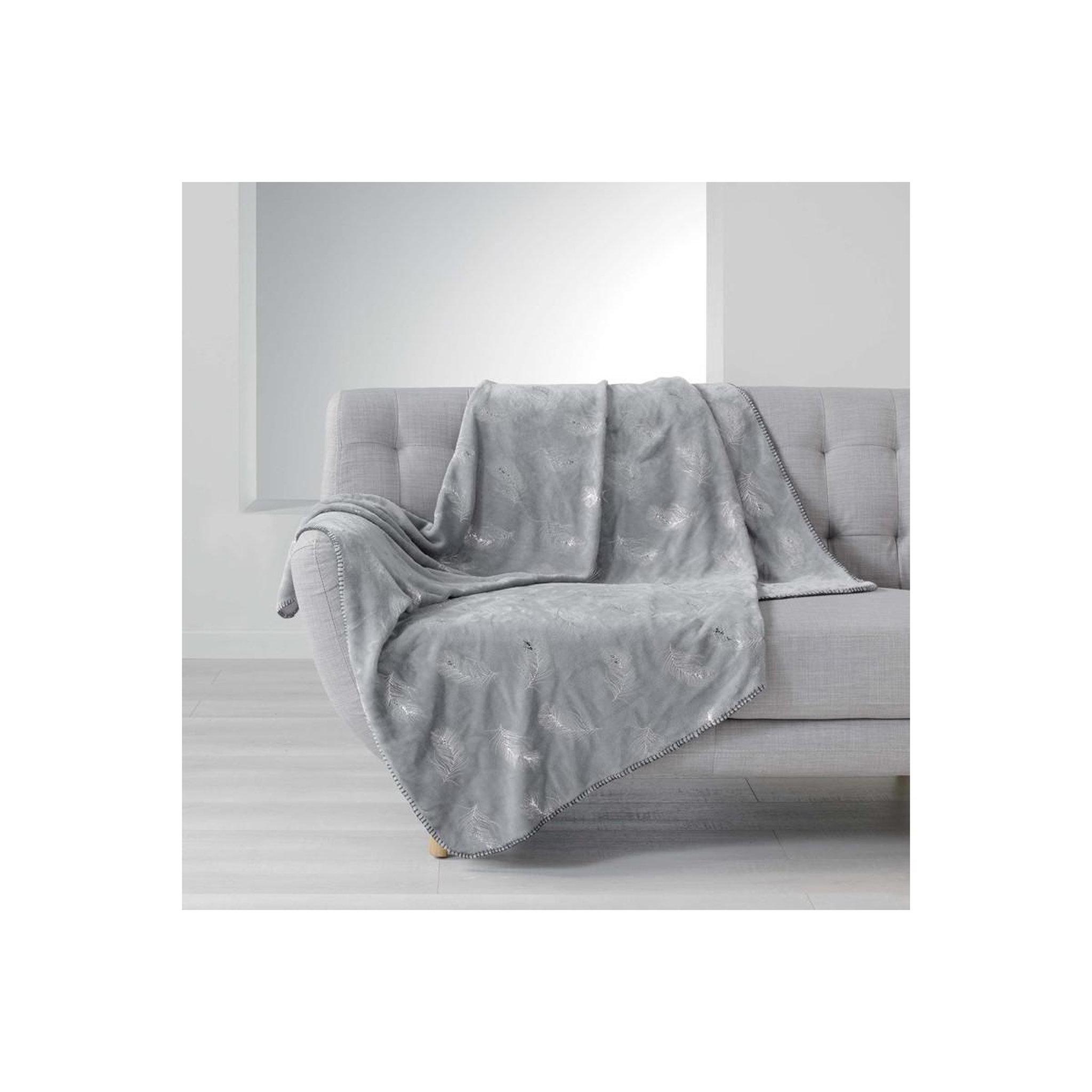 Douceur d'Intérieur Plaid imprimé métallisé  sensalia  125x150cm gris