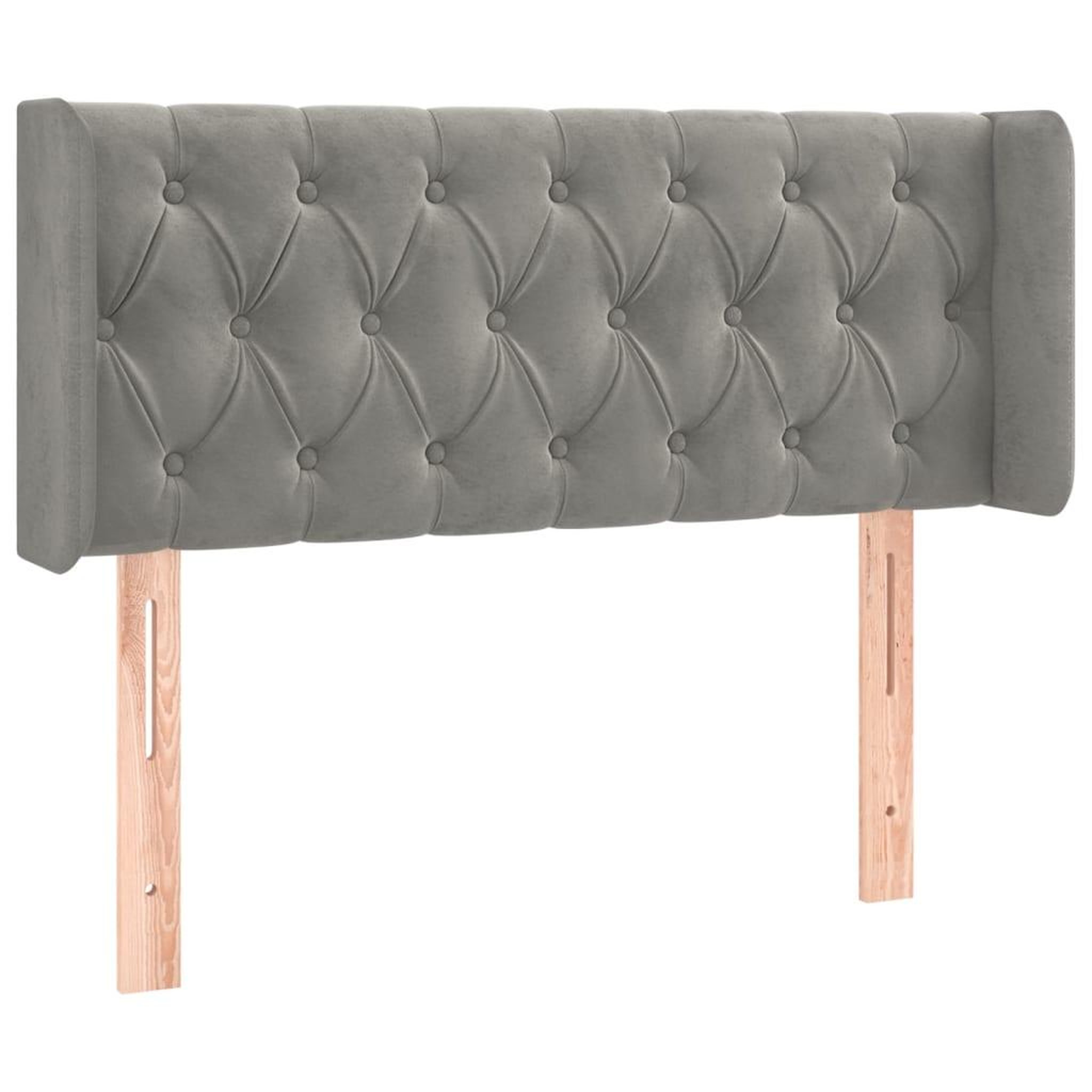 Voir la diapositive 2 : VIDAXL Tete de lit avec oreilles Gris clair 103x16x78/88 cm Velours