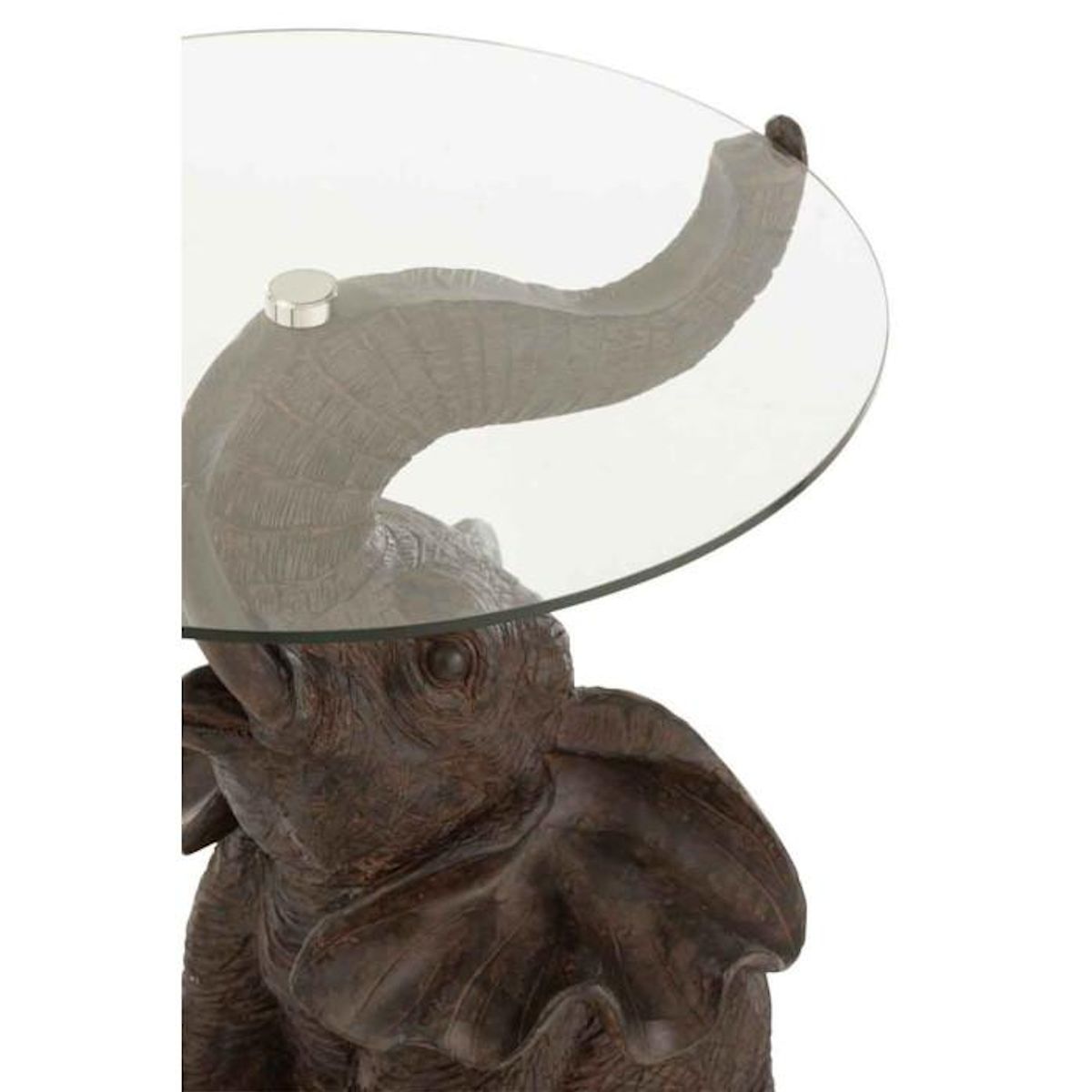 Paris Prix Table d'Appoint  Éléphant  65cm Marron Foncé