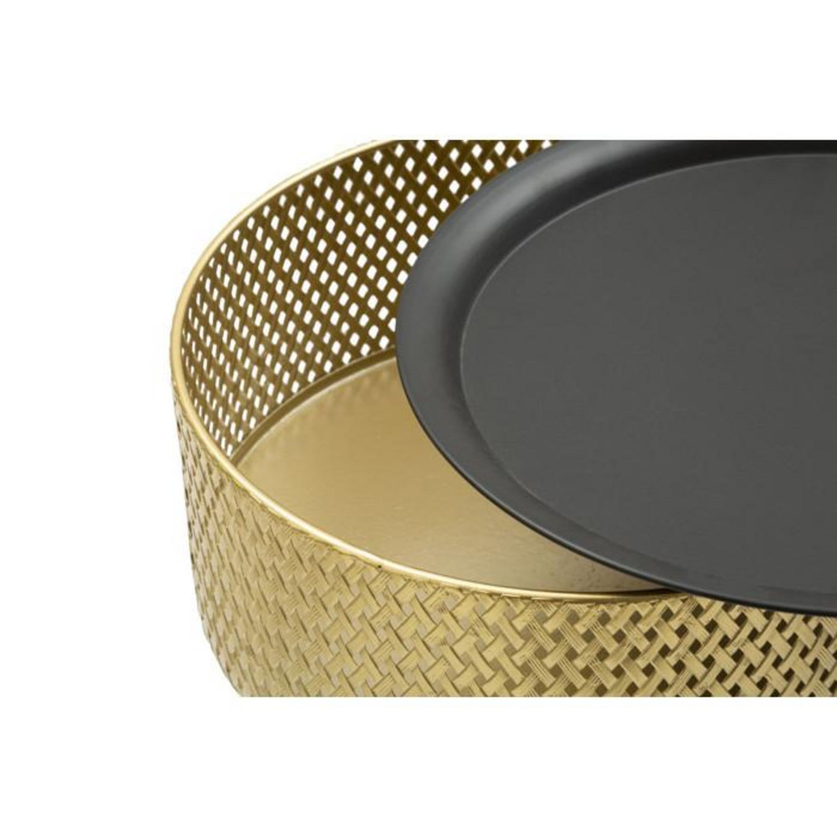 Paris Prix Table d'Appoint Avec Rangement  Glovy  65cm Or & Noir