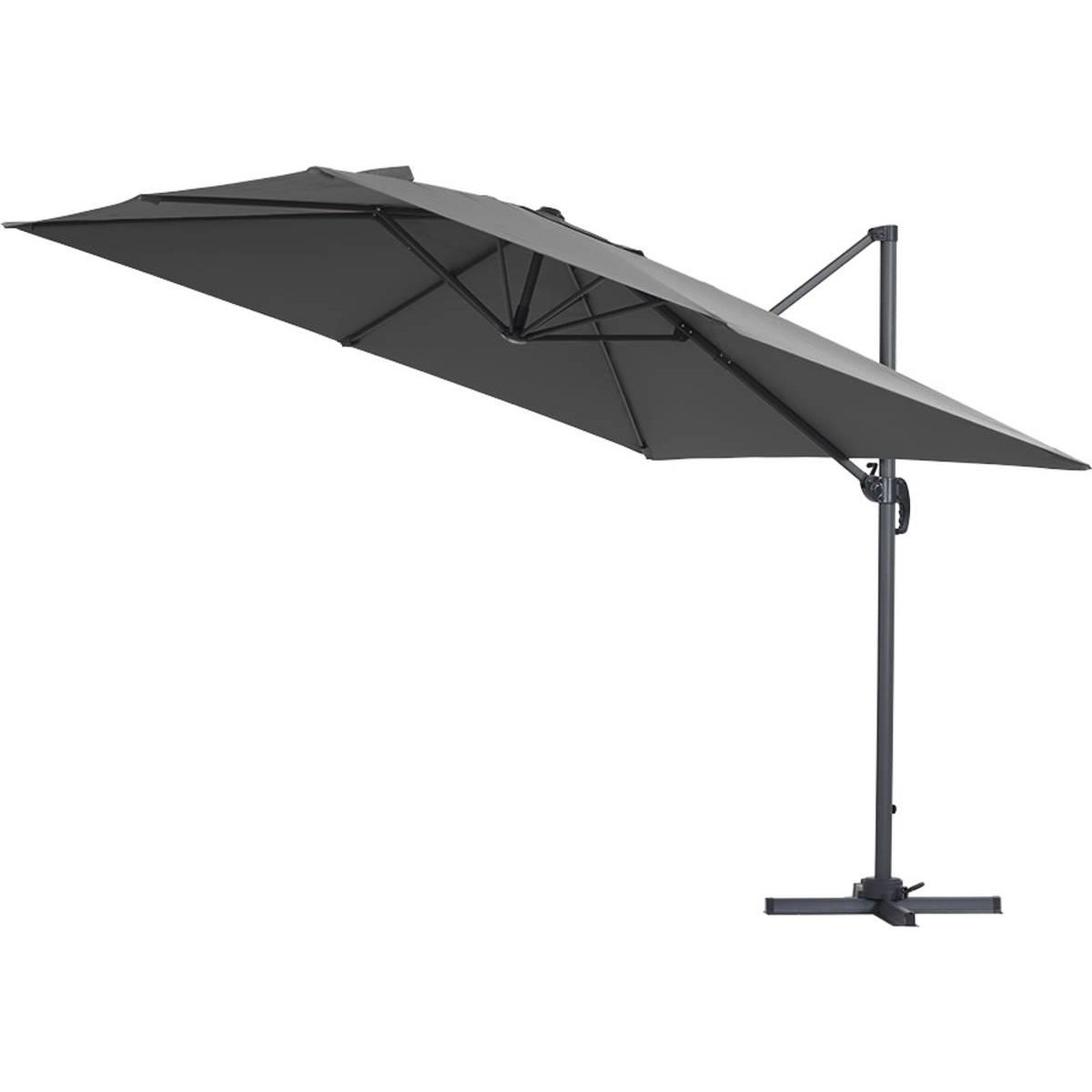 Habitat et Jardin Parasol jardin déporté Alu  Sun 3  - Carré - 3 x 3 m - Gris + housse de protection