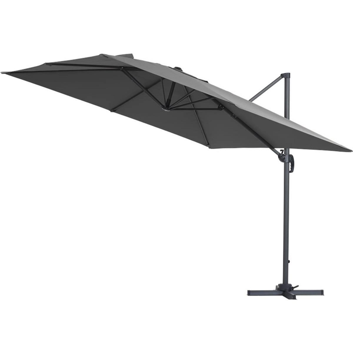 Habitat et Jardin Parasol jardin déporté Alu  Sun 3  - Carré - 3 x 3 m - Gris + housse de protection