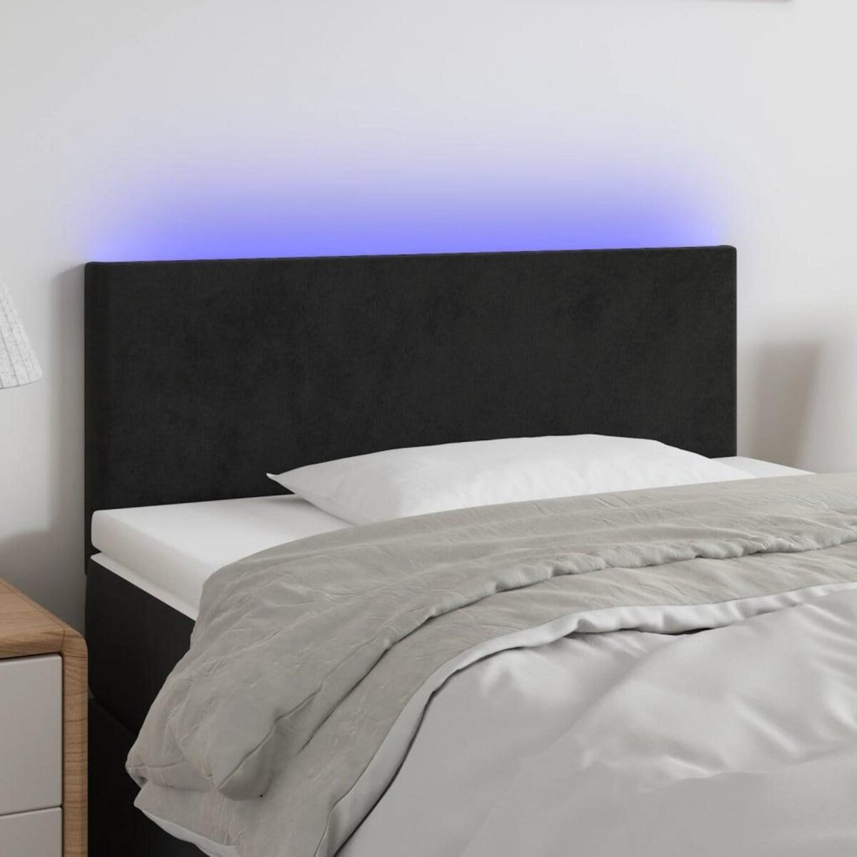 VIDAXL Tete de lit a LED Noir 80x5x78/88 cm Velours