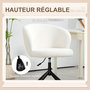 Voir la diapositive 5 : VINSETTO Chaise de bureau design - hauteur réglable, pivotante - piètement acier noir revêtement effet laine bouclée