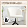 Voir la diapositive 5 : VINSETTO Chaise de bureau design - hauteur réglable, pivotante - piètement acier noir revêtement effet laine bouclée