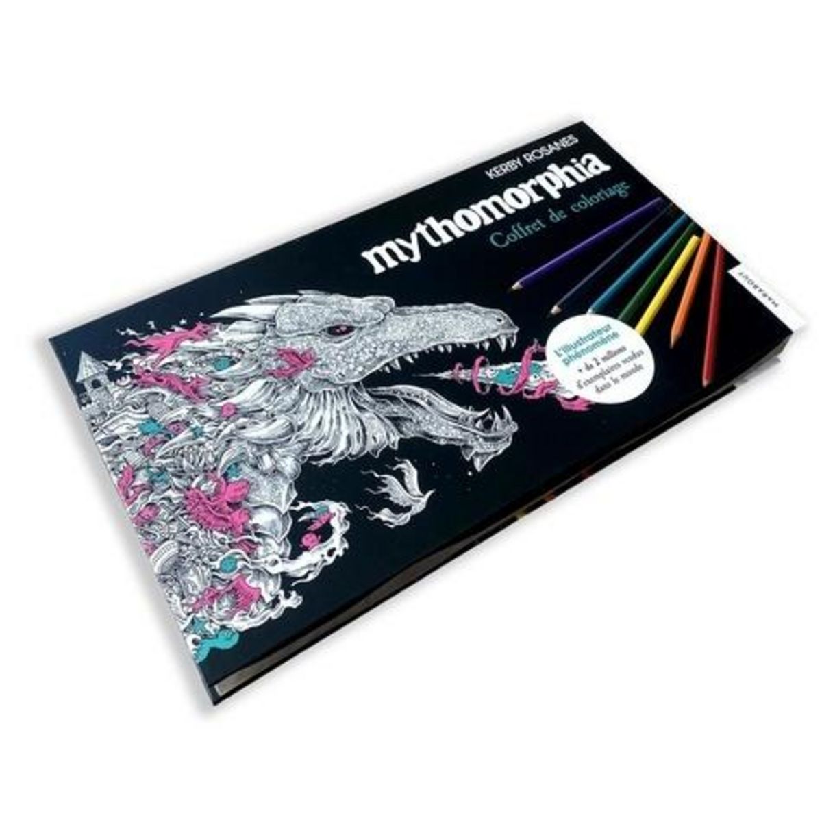 COFFRET DE COLORIAGE MYTHOMORPHIA. AVEC 1 ALBUM DE COLORIAGE, 20 CRAYONS DE COULEUR ET 1 TAILLE-CRAYON, Rosanes Kerby