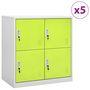 Voir la diapositive 1 : VIDAXL Armoires a casiers 5 pcs Gris clair et vert 90x45x92,5 cm Acier