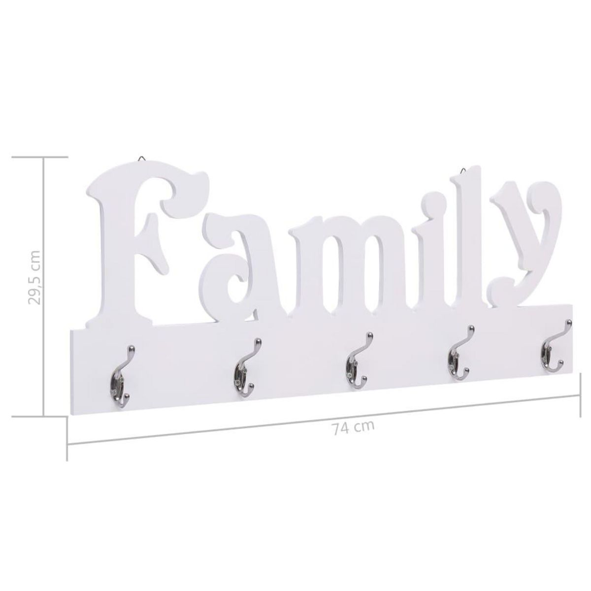 VIDAXL Porte-manteau mural FAMILY 74x29,5 cm