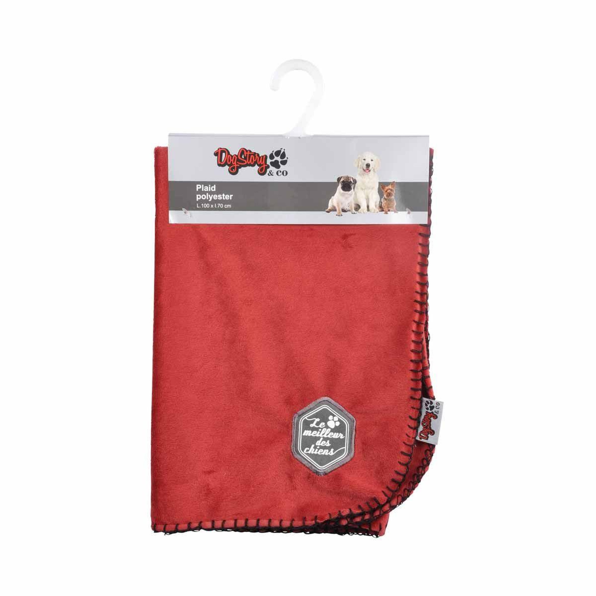 Voir la diapositive 2 : HOMEA Plaid Polaire pour Chien  Patchy  100cm Bordeaux