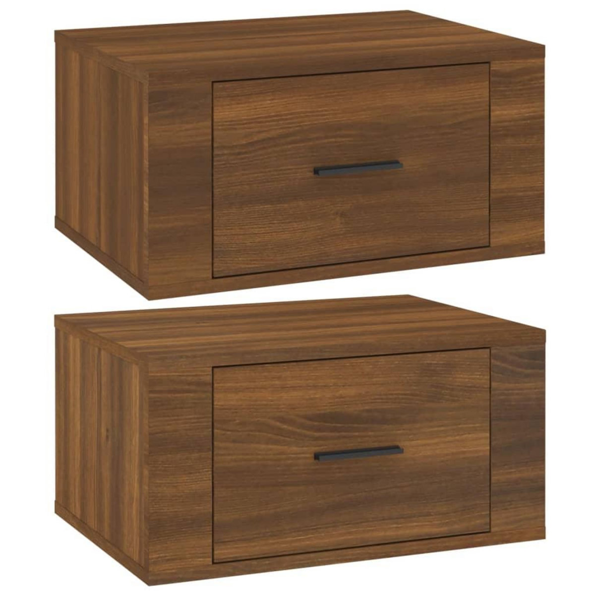 VIDAXL Tables de chevet murales 2 pcs Chene marron 50x36x25 cm