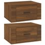Voir la diapositive 2 : VIDAXL Tables de chevet murales 2 pcs Chene marron 50x36x25 cm