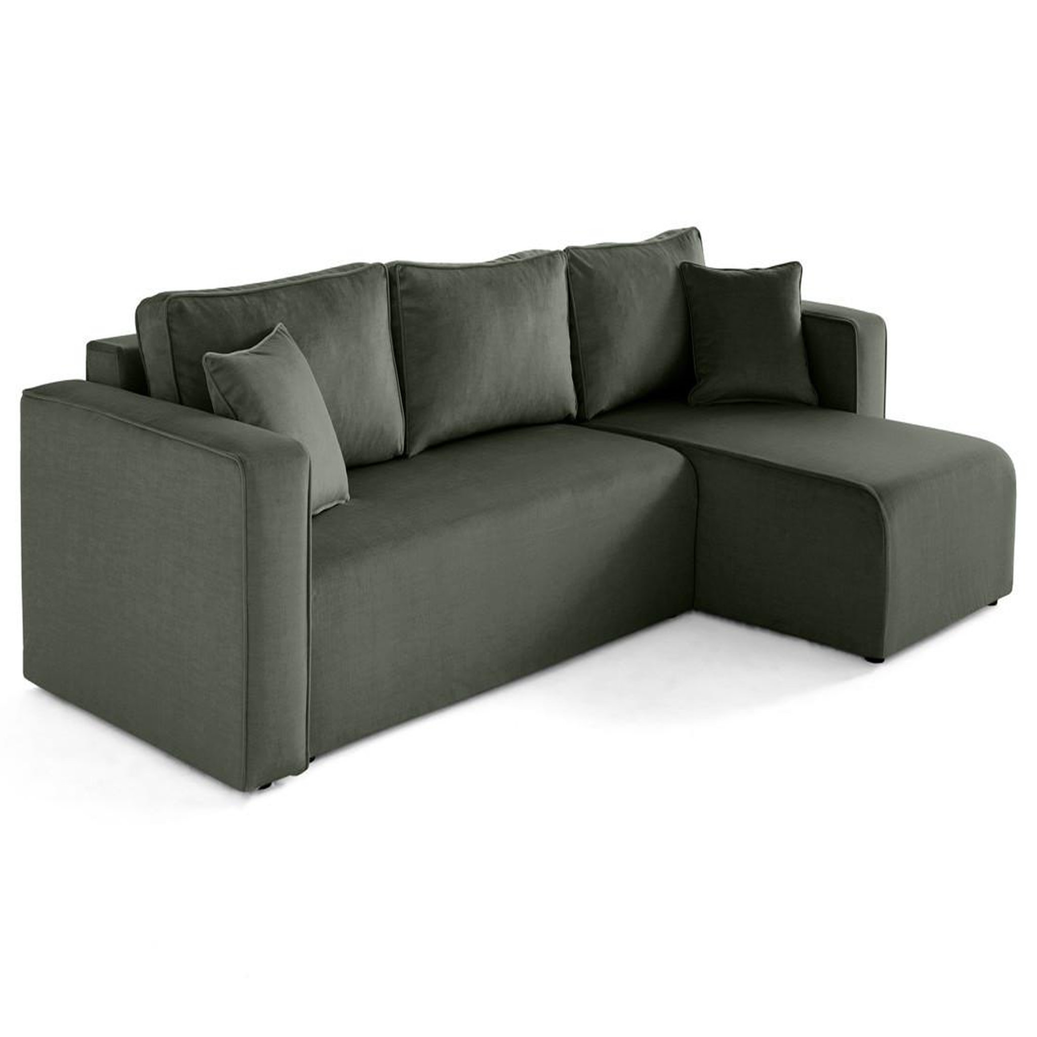Voir la diapositive 3 : BEST MOBILIER Topaze - canapé d'angle déhoussable réversible 4 places en velours
