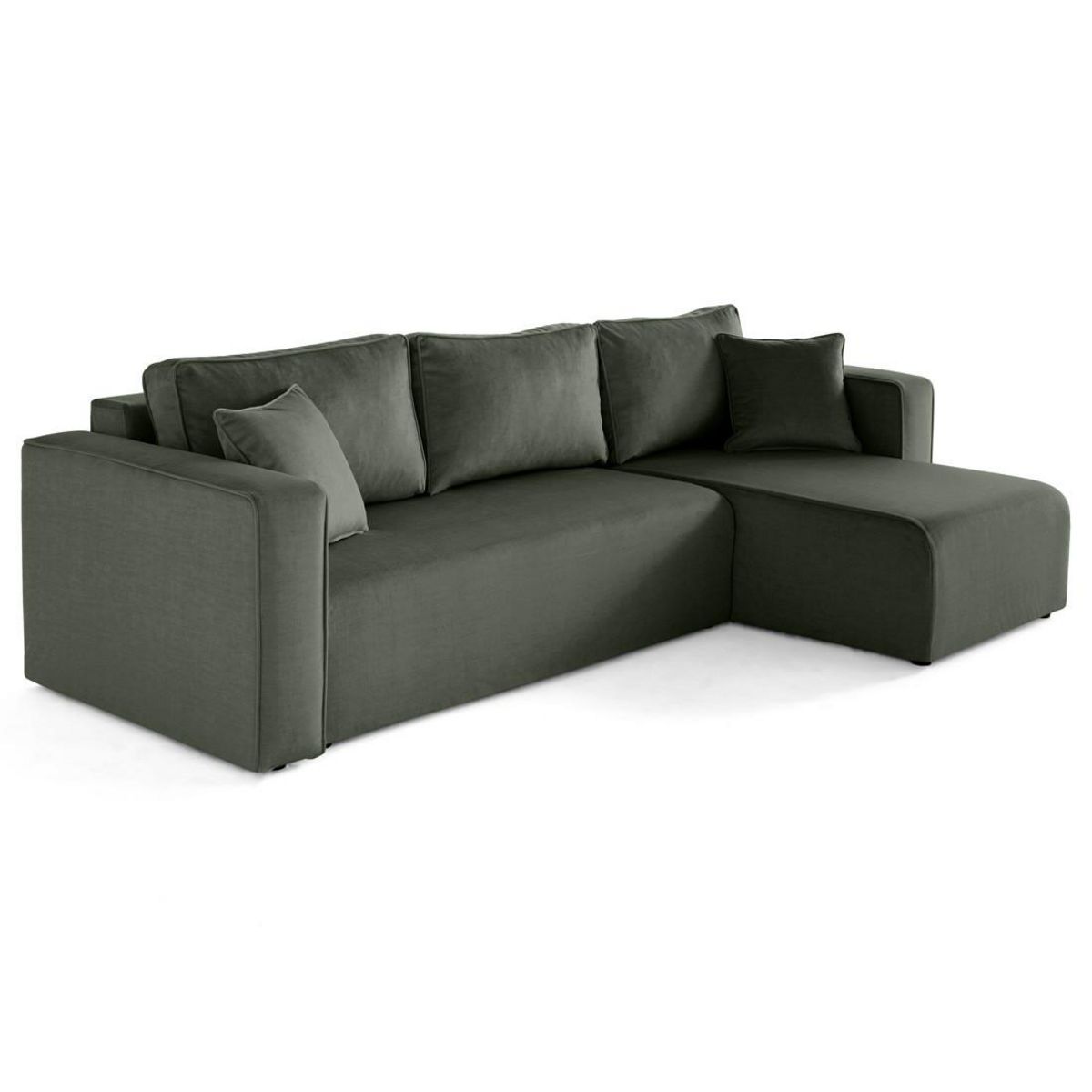 BEST MOBILIER Topaze - canapé d'angle déhoussable réversible 4 places en velours