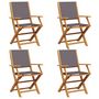 Voir la diapositive 2 : VIDAXL Chaises de jardin pliantes lot de 4 tissu et bois massif