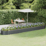 VIDAXL Lit sureleve de jardin Acier galvanise Anthracite