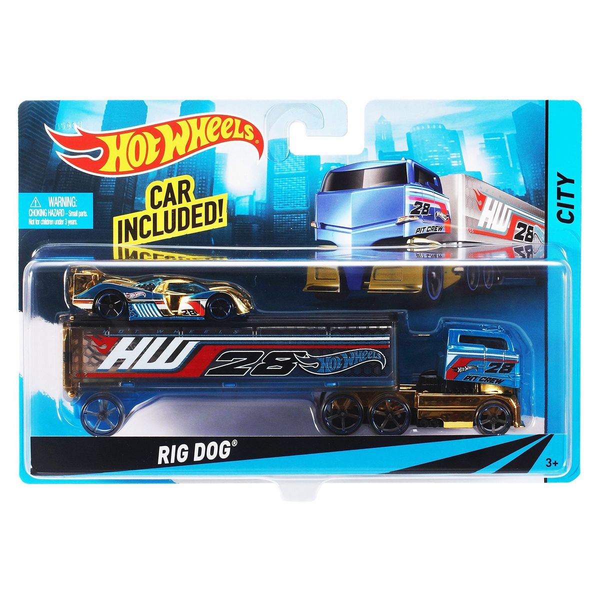 MATTEL Super transporteur et petite voiture Hot wheels
