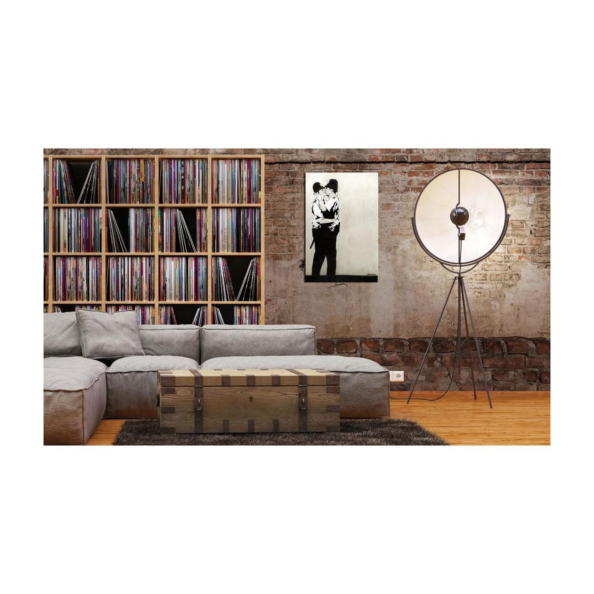 Voir la diapositive 2 : Paris Prix Tableau imprimé  kissing coppers - banksy