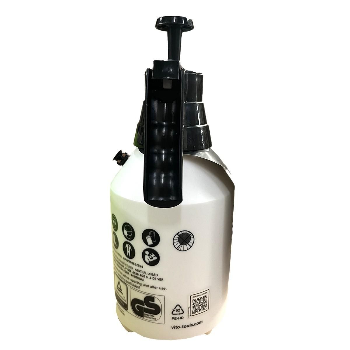 VITO Pulvérisateur à main 1.5L spécial Produits Agressifs Jardin - Pulvérisateur à Pression + 4 Buses Interchangeables VITO